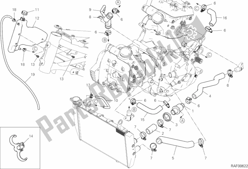 Alle onderdelen voor de Koelcircuit van de Ducati Multistrada 1260 S ABS Thailand 2018